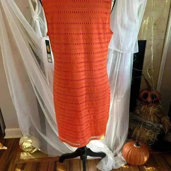 Daisy Fuentes Orange Sleeveless Dress. New With Tags. Large. - Picture 2 of 5